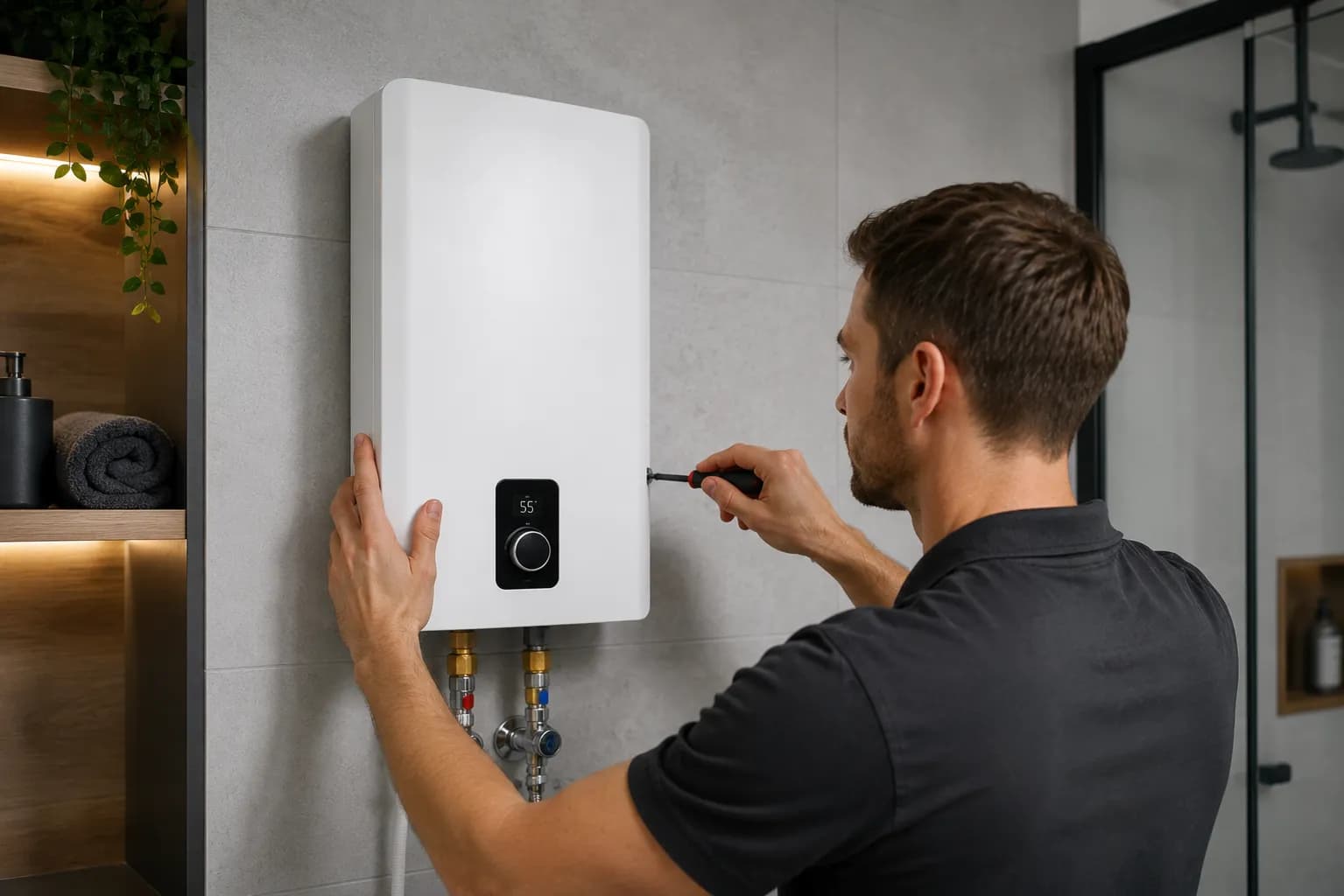 ElektroSolid technician repairing a water heater